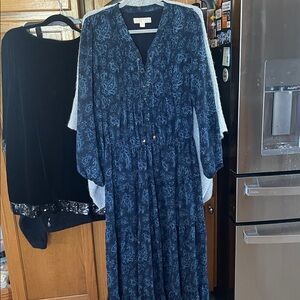 Michael Kors Woman Paisley Print Maxi Dress Fresh Blue Medium